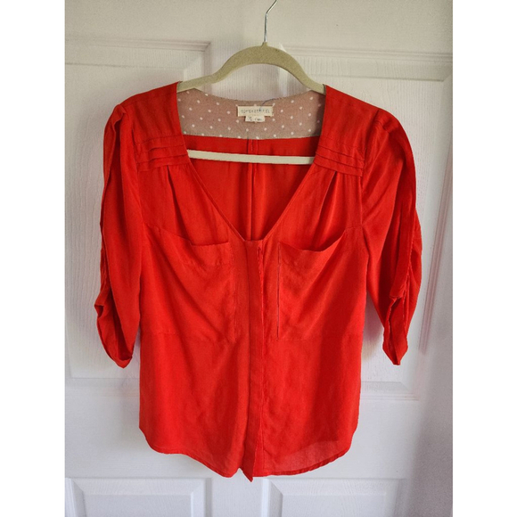 Anthropologie Edme & Esyllte Blouse Orange Size 0 - Picture 1 of 5